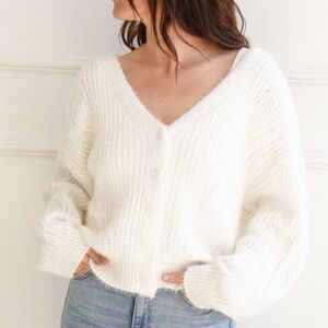 CJLA Ivory Honey cardigan - S/M NWOT